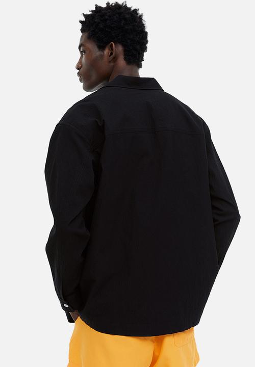 H&M - Regular fit textured overshirt - black