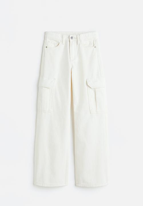 H&M - Wide leg low jeans - white