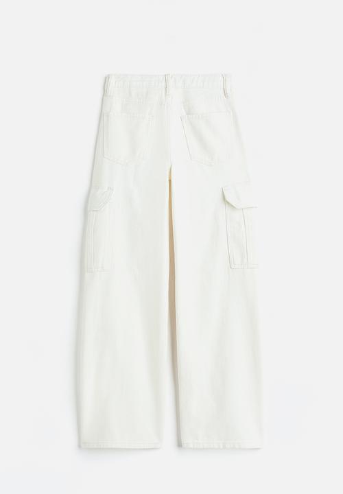 H&M - Wide leg low jeans - white