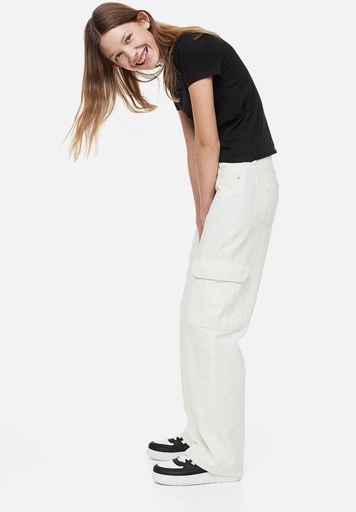 H&M - Wide leg low jeans - white