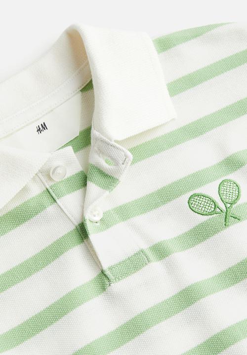 H&M - Cotton piqué polo shirt - light green