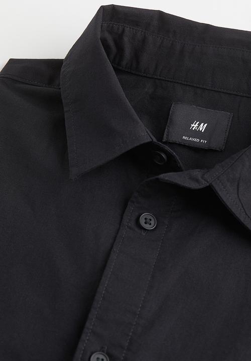 H&M - Relaxed fit short-sleeved shirt - black