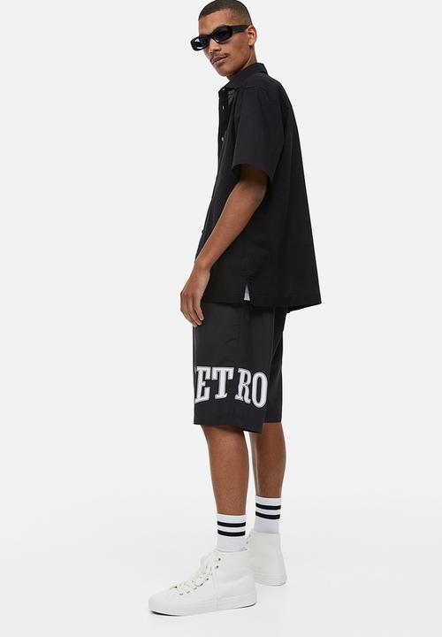 H&M - Relaxed fit short-sleeved shirt - black