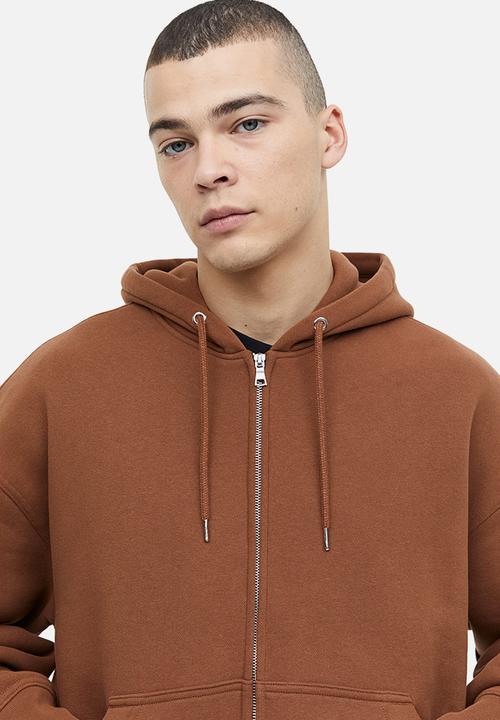 H&M - Oversized fit zip-through hoodie - brown