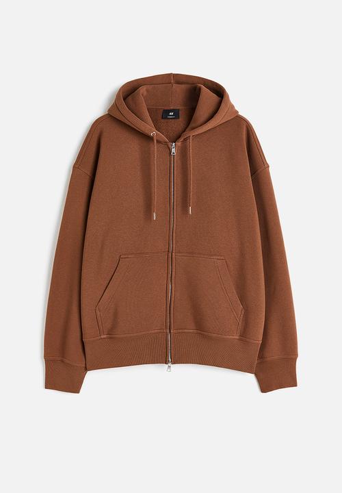 H&M - Oversized fit zip-through hoodie - brown