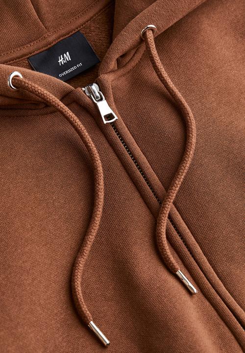 H&M - Oversized fit zip-through hoodie - brown