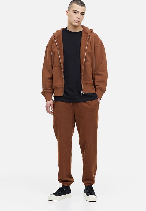 H&M - Oversized fit zip-through hoodie - brown