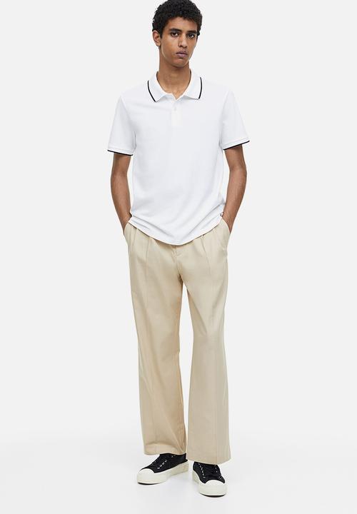 H&M - Slim fit cotton polo shirt - white