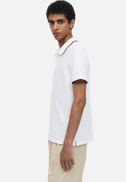 H&M - Slim fit cotton polo shirt - white
