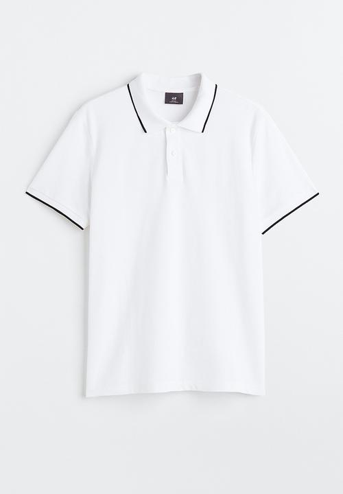 H&M - Slim fit cotton polo shirt - white