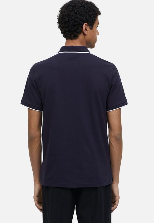 H&M - Slim fit cotton polo shirt - navy blue