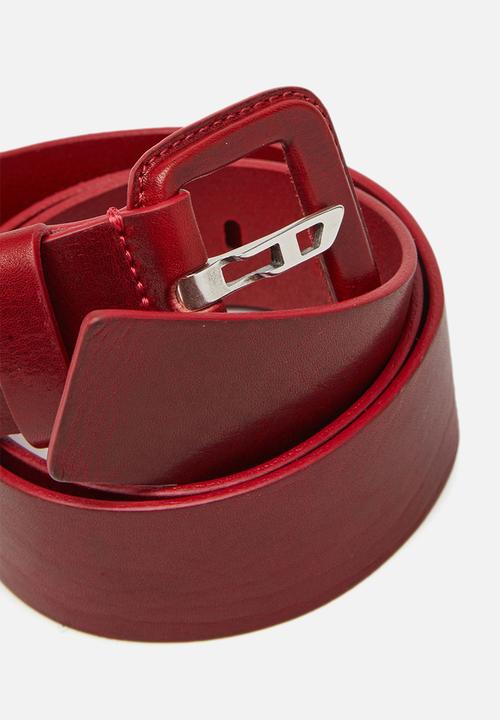 Diesel  - D logo b-aron belt - red 