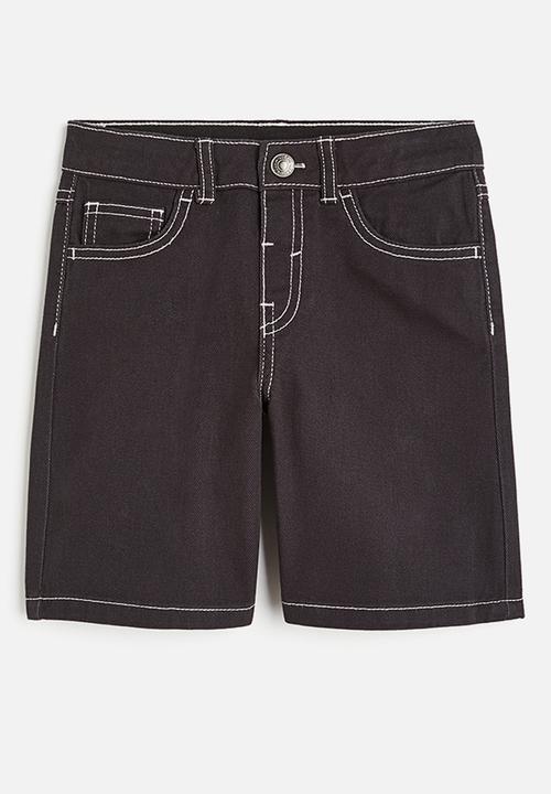 H&M - Loose fit denim shorts - black