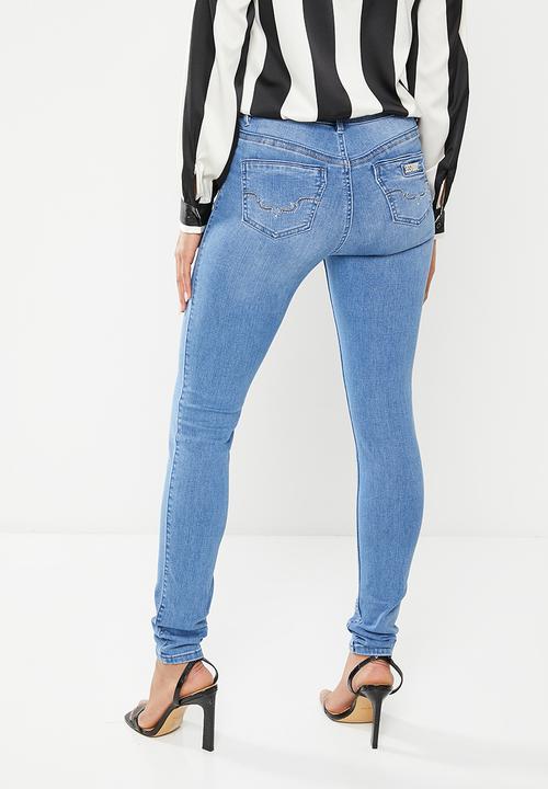 SISSY BOY - Mischa: axel skinny with back pocket embroidery - light vintage