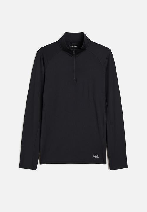 H&M - Drymove™ zip-top sports top - black