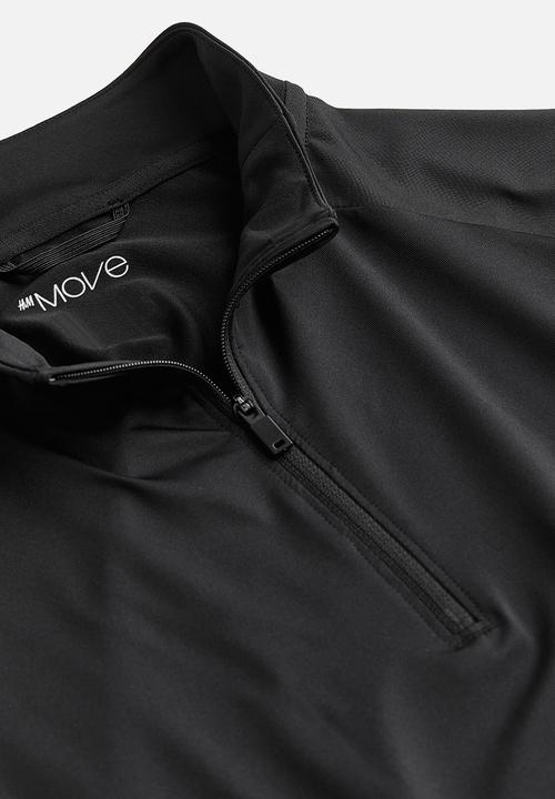 H&M - Drymove™ zip-top sports top - black