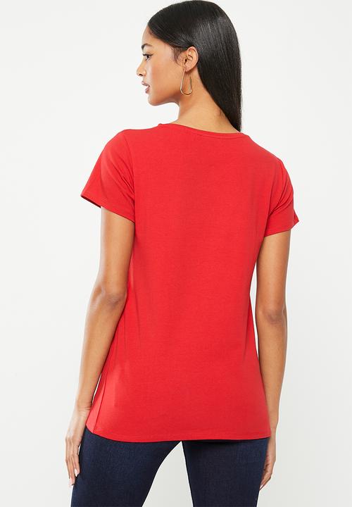 SISSY BOY - Loved and known: regular fit top with short sleeves - red