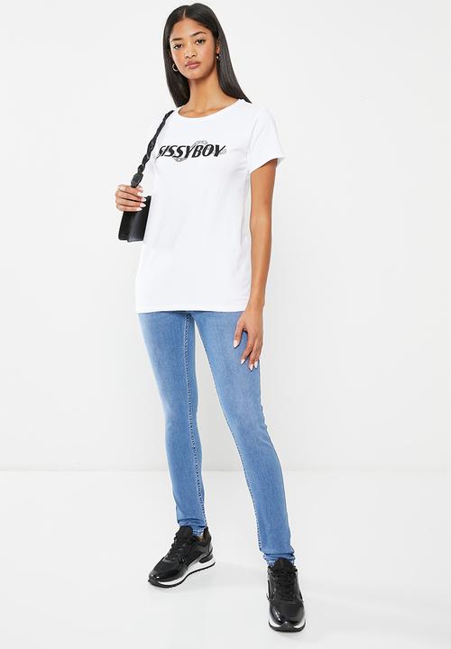 SISSY BOY - A second glance: regular fit top with short sleeves - white