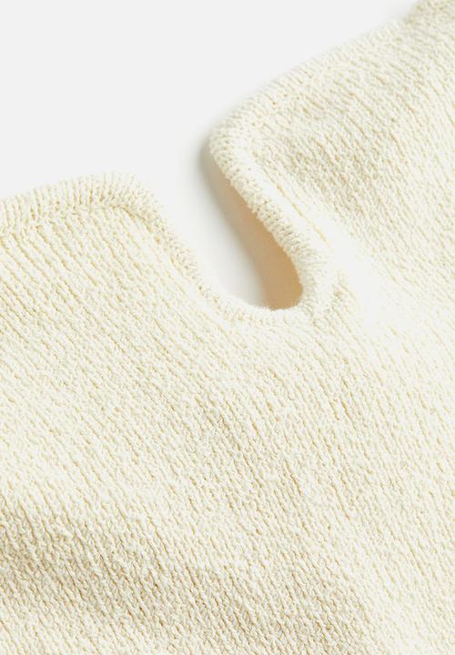 H&M - Knitted bandeau top - cream