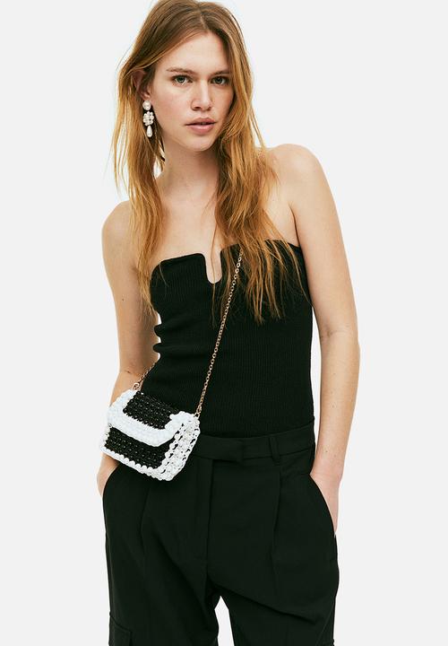 H&M - Knitted bandeau top - black
