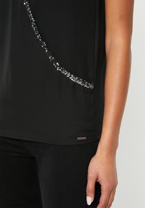 SISSY BOY - Wrapped up: sleeveless wrap blouse - black