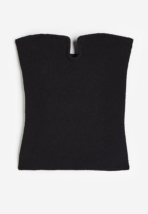 H&M - Knitted bandeau top - black