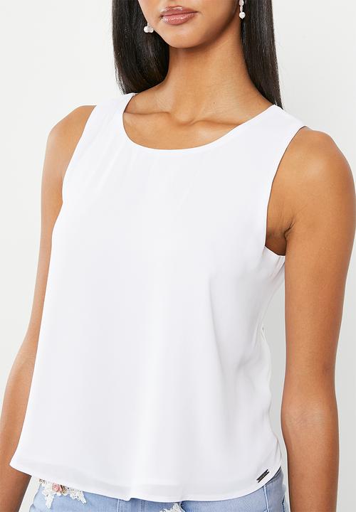 SISSY BOY - Tank top with crochet back detail - off white
