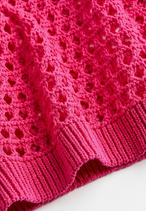 H&M - Oversized pointelle-knit jumper - cerise