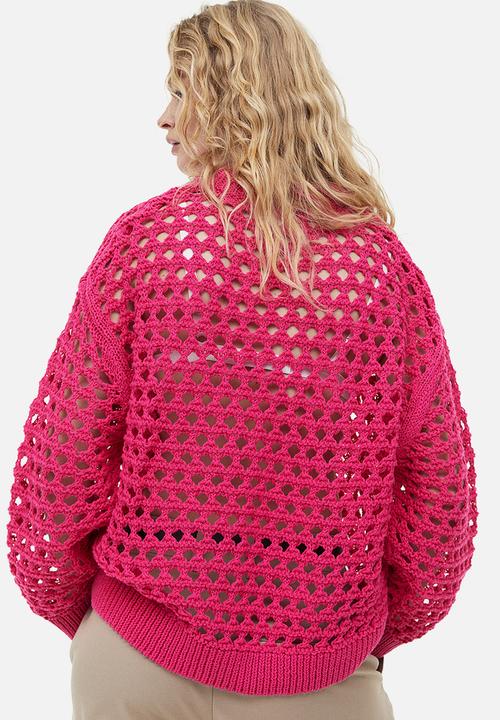 H&M - Oversized pointelle-knit jumper - cerise