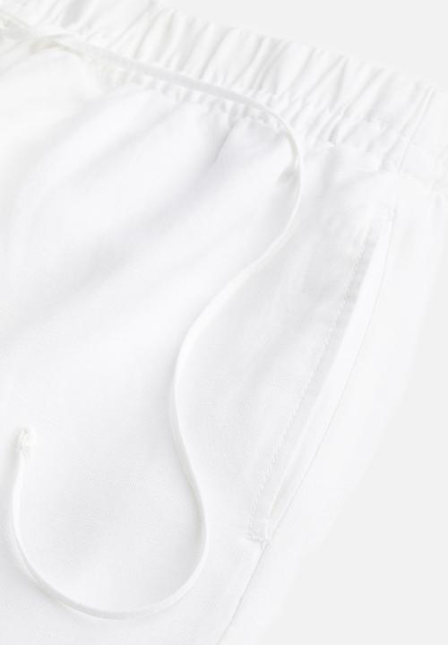 H&M - Linen-blend pull-on trousers - white
