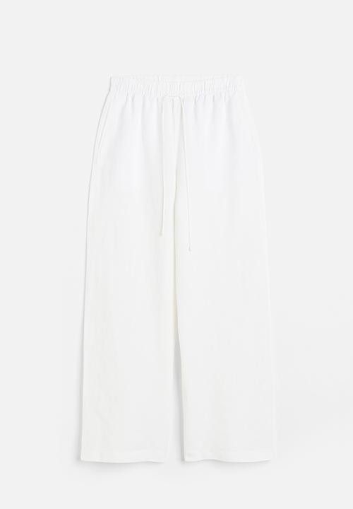 H&M - Linen-blend pull-on trousers - white