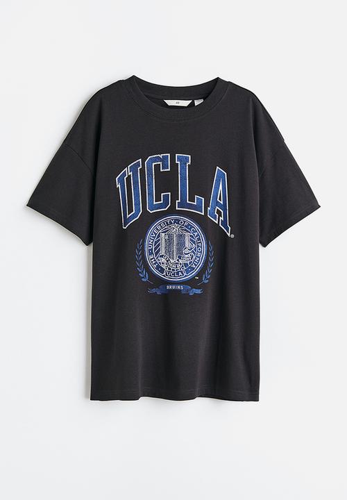 H&M - Oversized printed t-shirt - dark grey ucla 