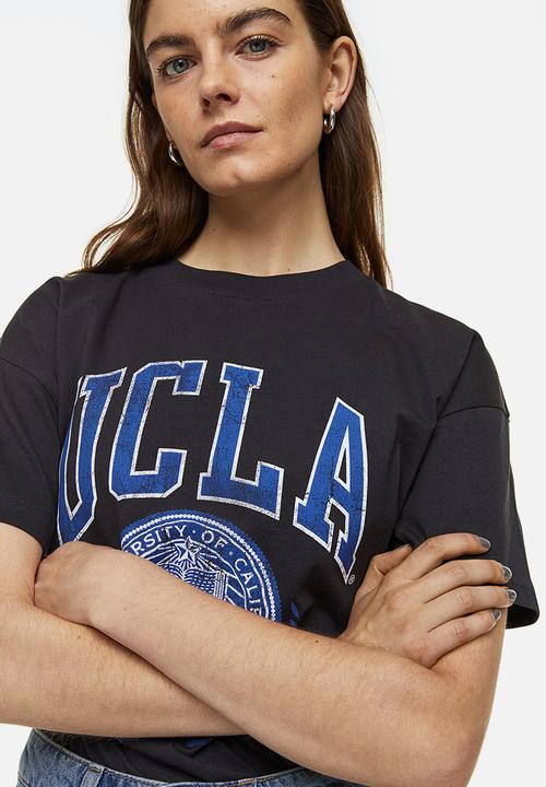 H&M - Oversized printed t-shirt - dark grey ucla 