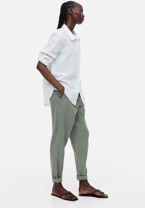 H&M - Linen joggers - khaki green