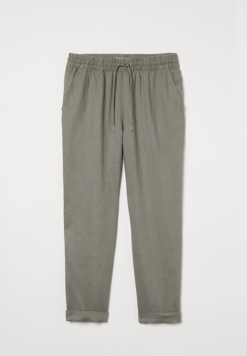 H&M - Linen joggers - khaki green
