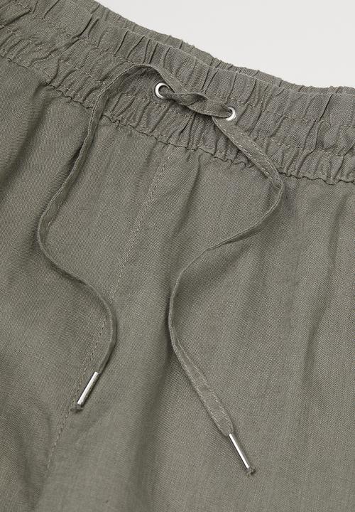 H&M - Linen joggers - khaki green