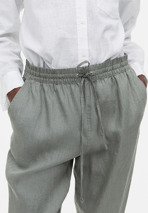 H&M - Linen joggers - khaki green