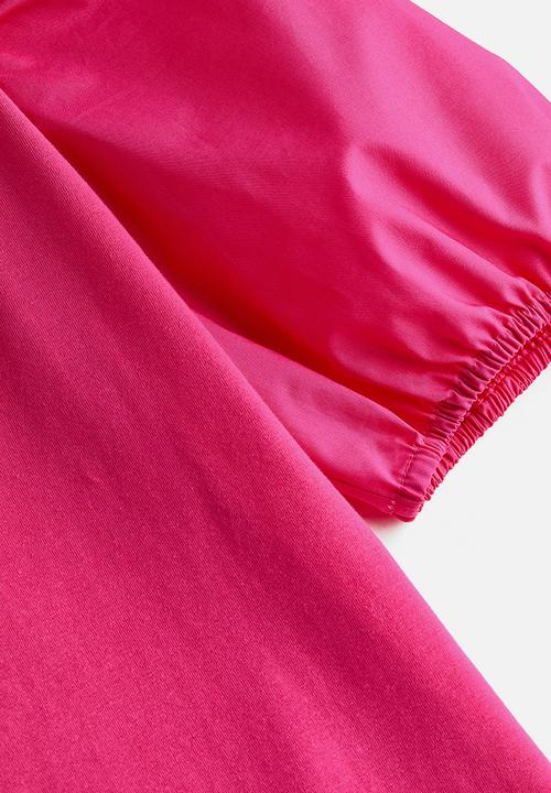 H&M - Puff-sleeved top - cerise