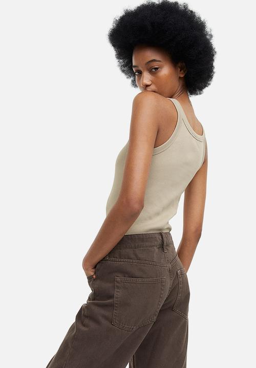 H&M - Ribbed vest top - beige