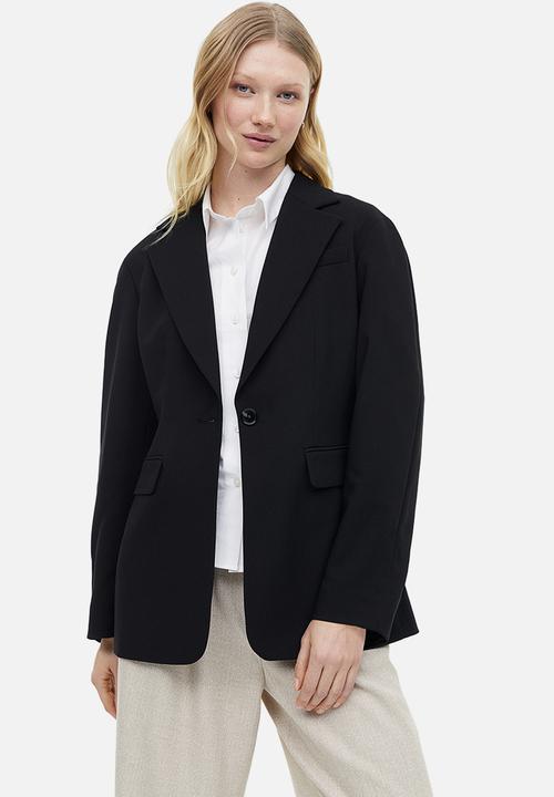 H&M - Single-breasted twill blazer - black