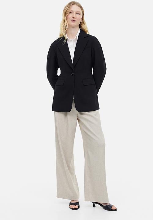H&M - Single-breasted twill blazer - black