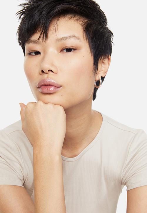H&M - Ribbed T-shirt - light beige