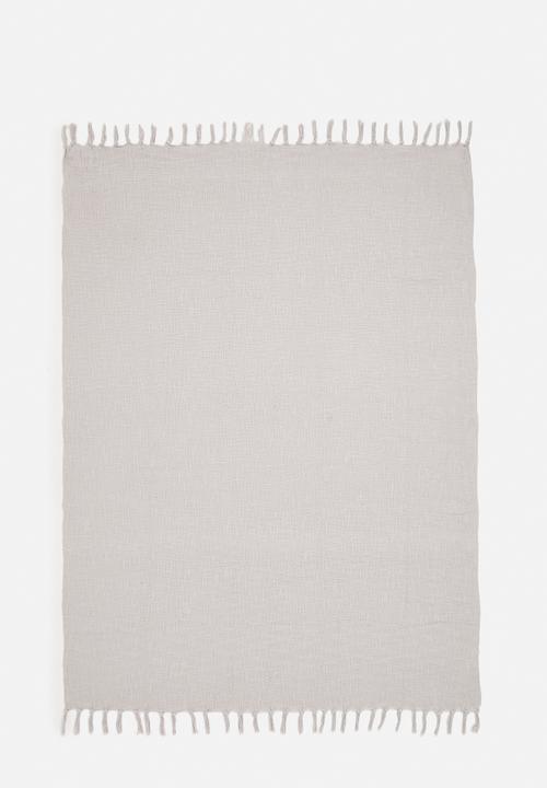 H&S - Calm cotton slub throw - light grey