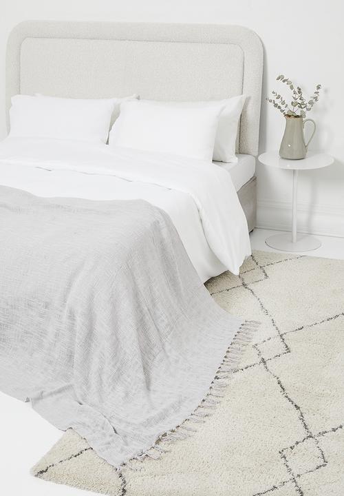 H&S - Calm cotton slub throw - light grey