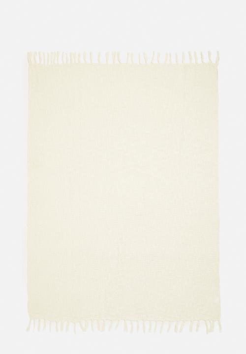 H&S - Calm cotton slub throw - cream