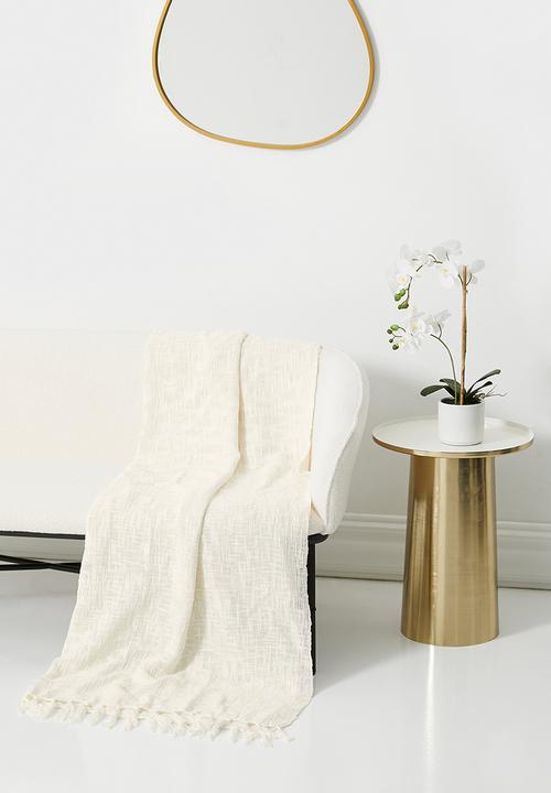 H&S - Calm cotton slub throw - cream