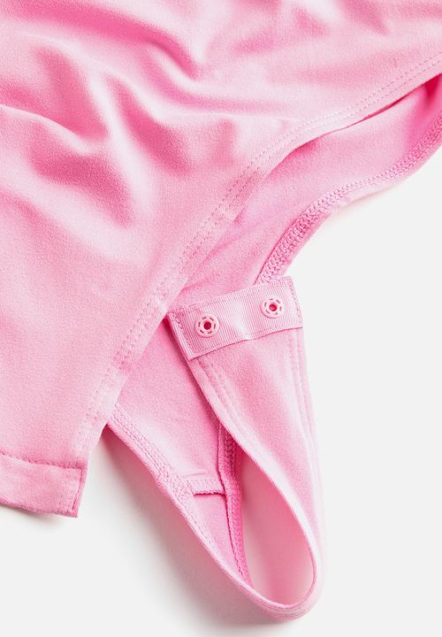 H&M - Short-sleeved thong body - pink