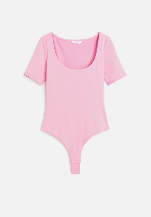 H&M - Short-sleeved thong body - pink