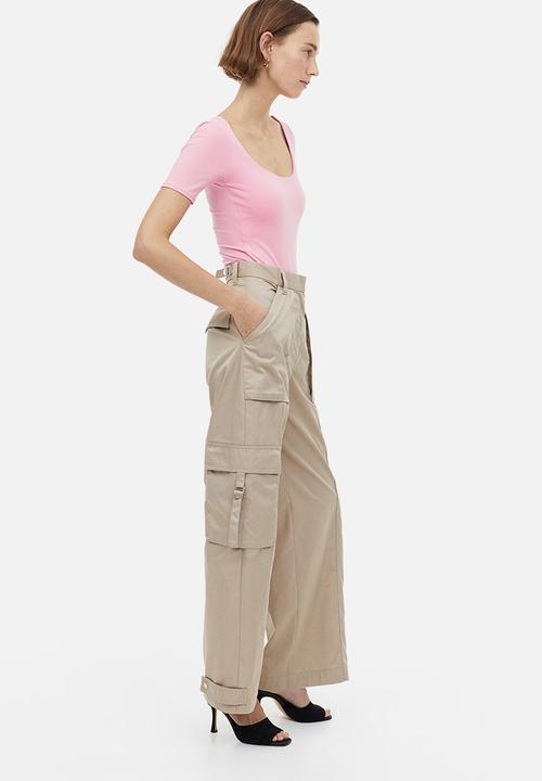 H&M - Short-sleeved thong body - pink