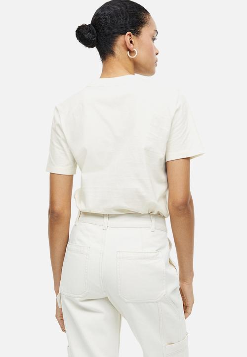 H&M - Cotton t-shirt - white & peach